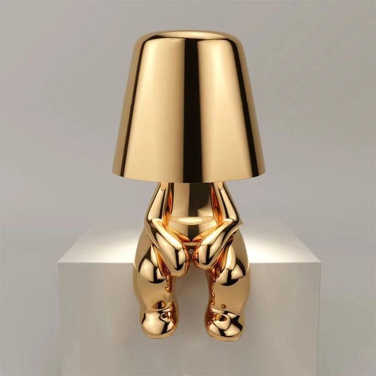 Lampe décorative dorée thinker