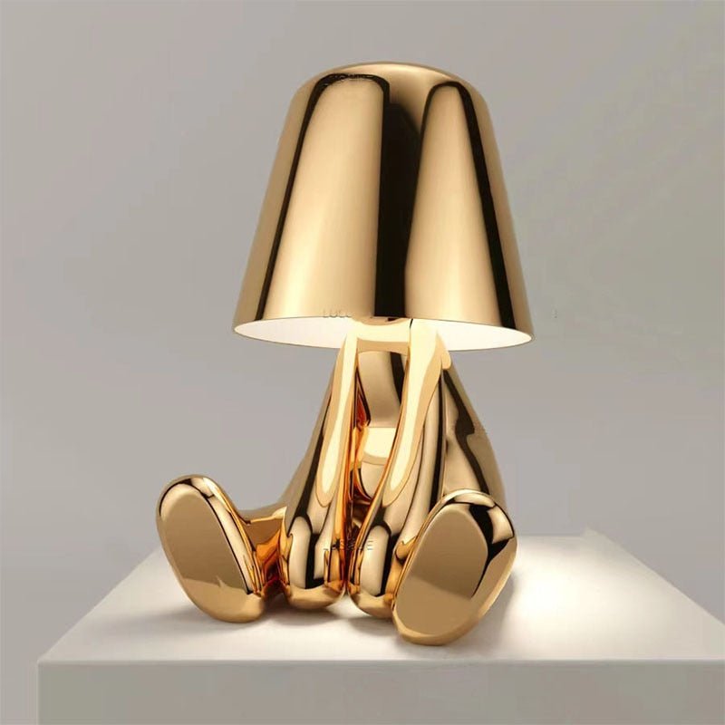 Lampe décorative dorée thinker