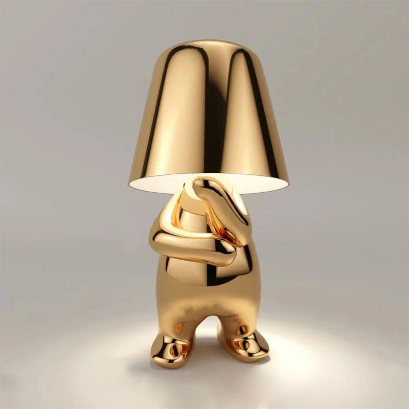 Lampe décorative dorée thinker