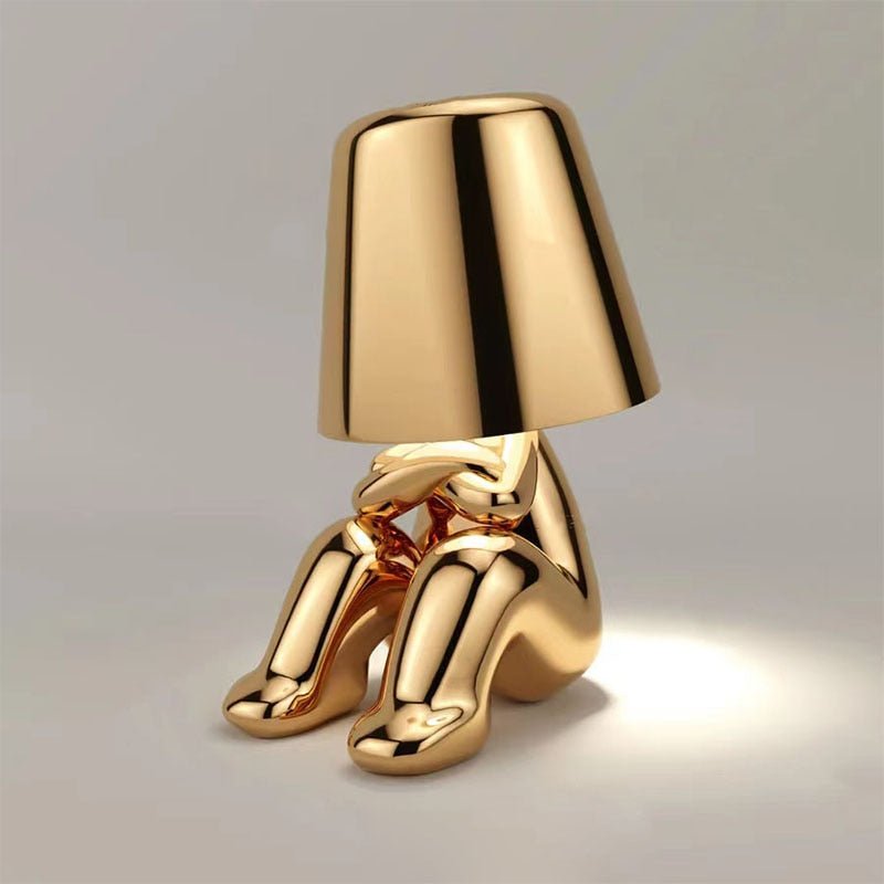 Lampe décorative dorée thinker